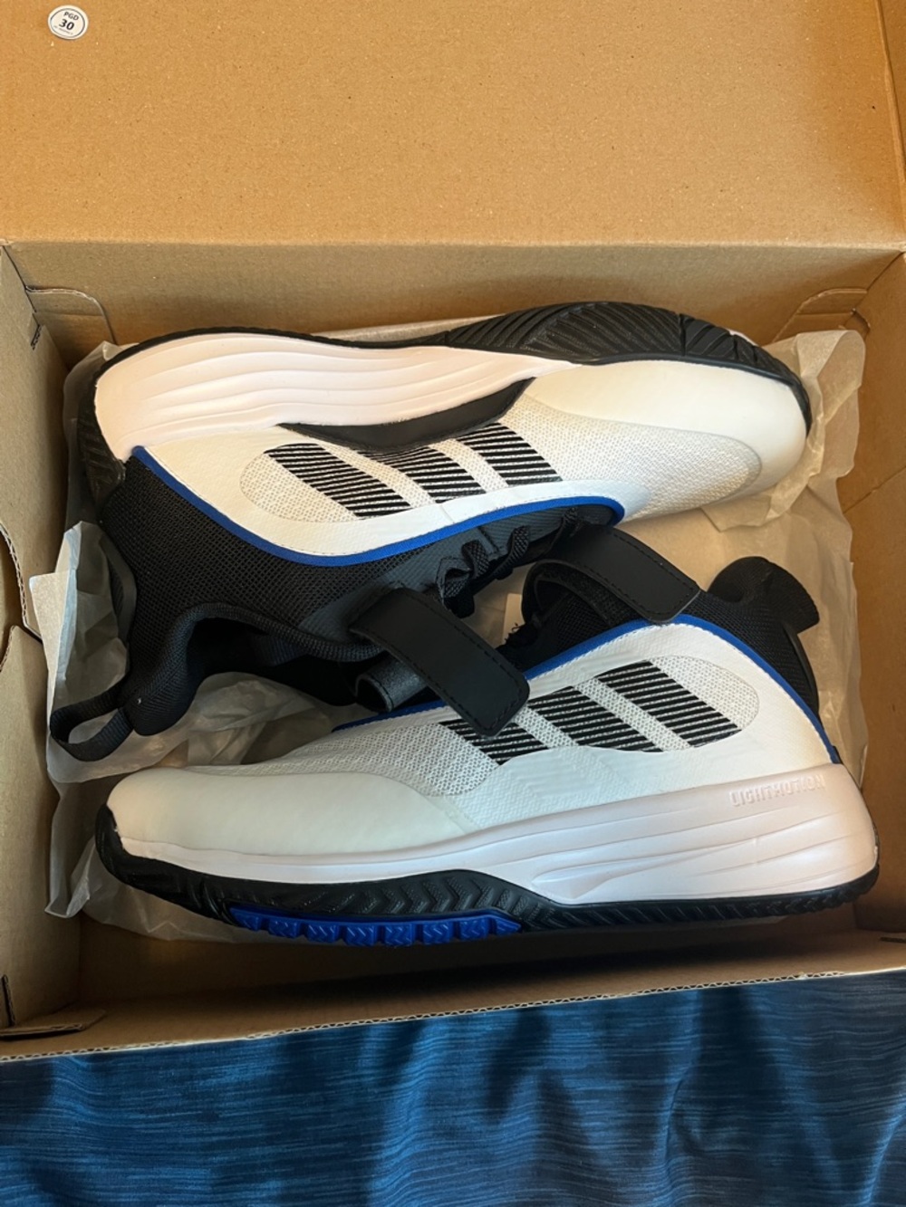 adidas Kids Sneakers in White, Black & Blue